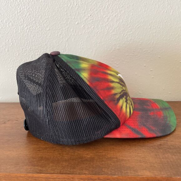 HURLEY Rasta Tie Dye Snapback Trucker Hat Adjustable Cap ONE SIZE Mens Womens - Picture 4 of 7